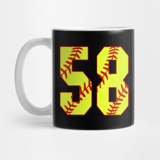 Fastpitch Softball Number 58 #58 Softball Shirt Jersey Uniform Favorite Player Biggest Fan Mug